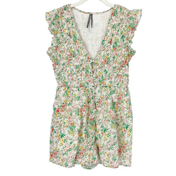 Anthropologie Peregrine Romper Floral Flutter Sleeve Romantic Size XS Coquette - Picture 4 of 9